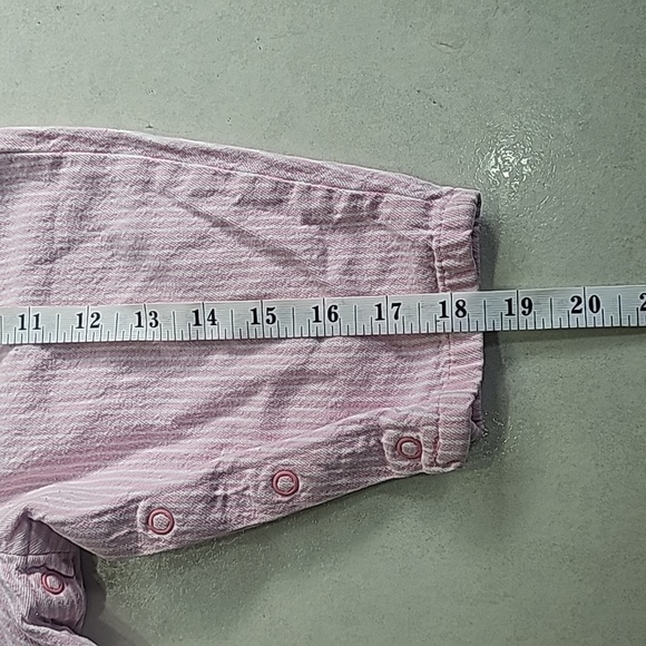 Baby Oshkosh B'Gosh Pink White Stripes Girls Overalls - Picture 8 of 8